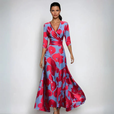 Emily™ | Stilvolles geblümtes Wickelkleid