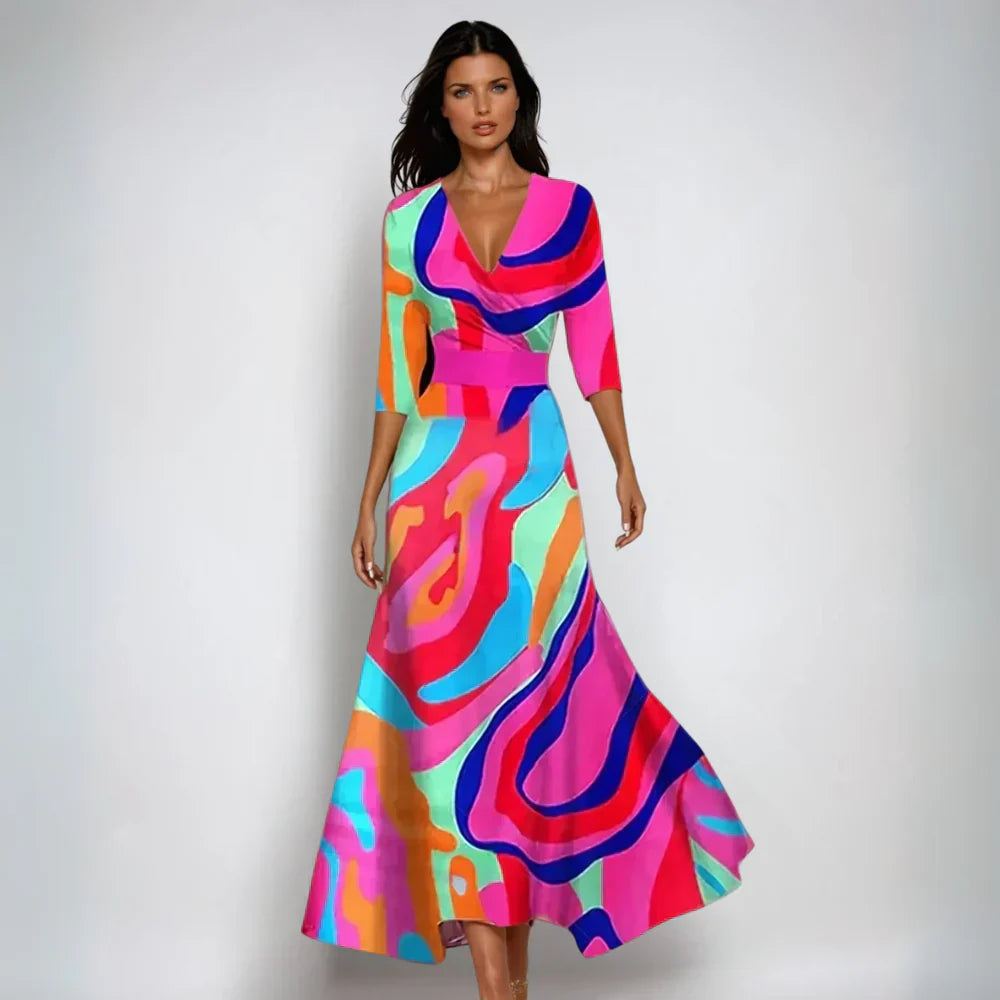 Emily™ | Stilvolles geblümtes Wickelkleid